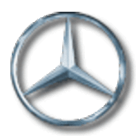 Das Unternehmenslogo von Mercedes